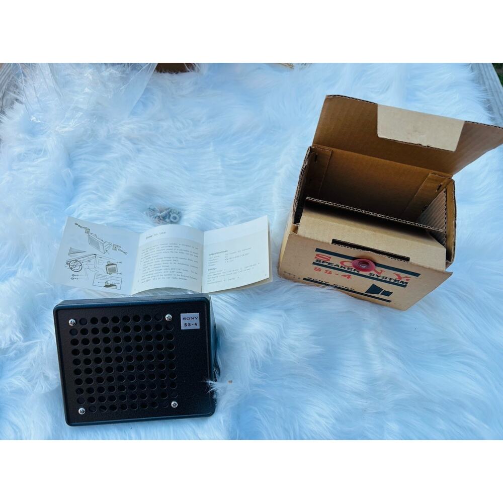 Vintage Sony SS-4 Car CB Speaker Japan New in Box with Mounting Hardware